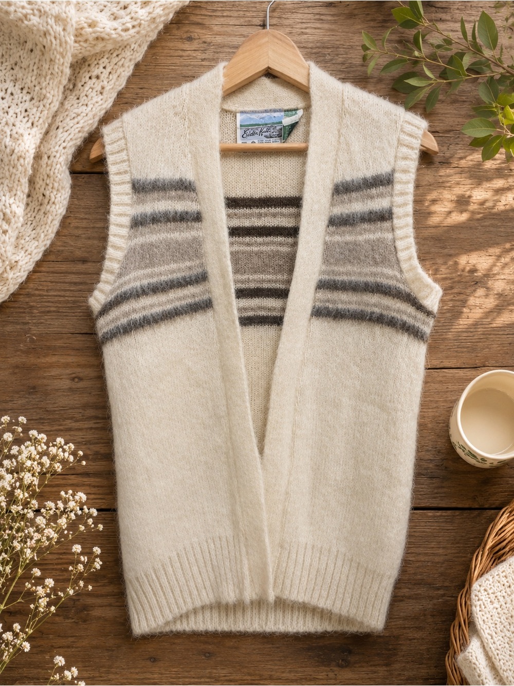 Vintage Eider Knit Icelandic Wool Vest • Size M